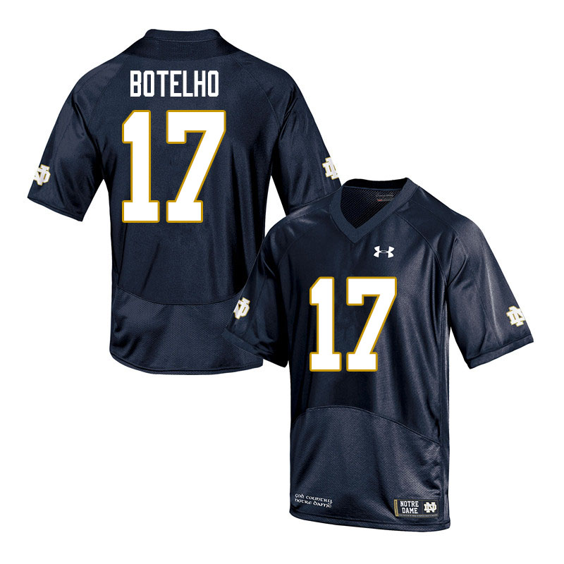 Men's NCAA Notre Dame Fighting Irish #17 Jordan Botelho Stitched College Under Armour Authentic Navy Football Jersey LL10U47ZP